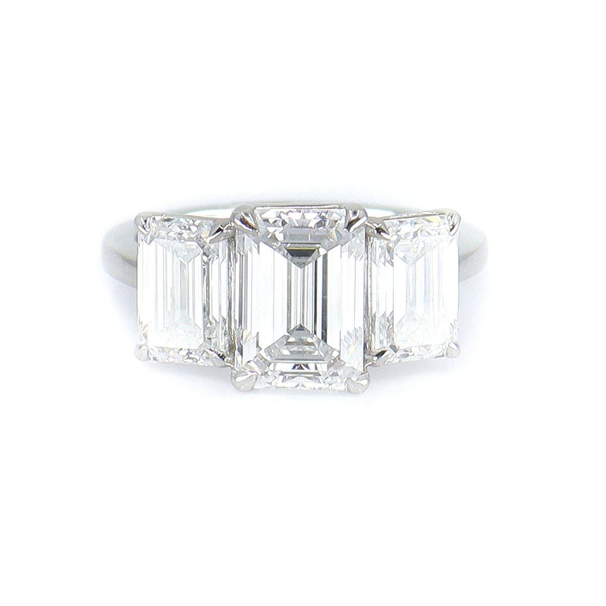 Platinum Lab Grown 5.31ct Diamond Trilogy Ring