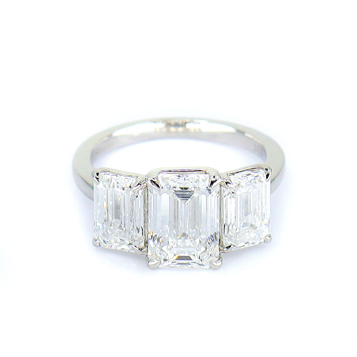 Platinum Lab Grown 5.31ct Diamond Trilogy Ring