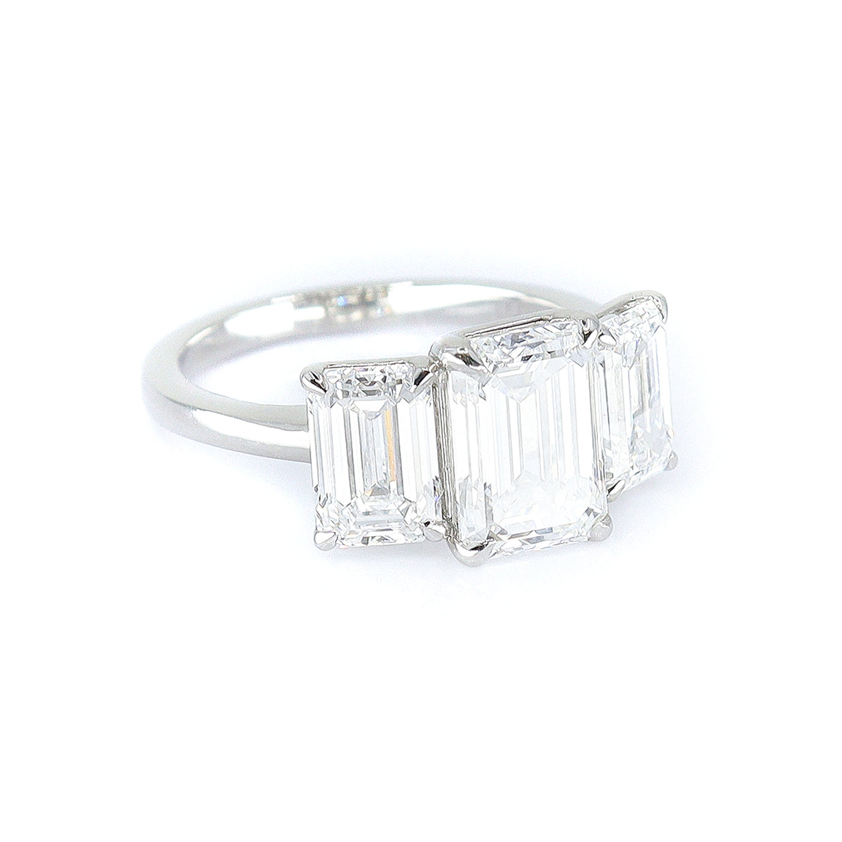 Platinum Lab Grown 5.31ct Diamond Trilogy Ring