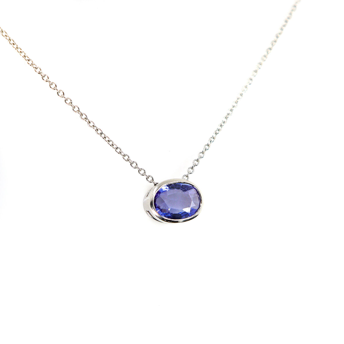 Pre-Owned Platinum & Tanzanite Slider Necklace