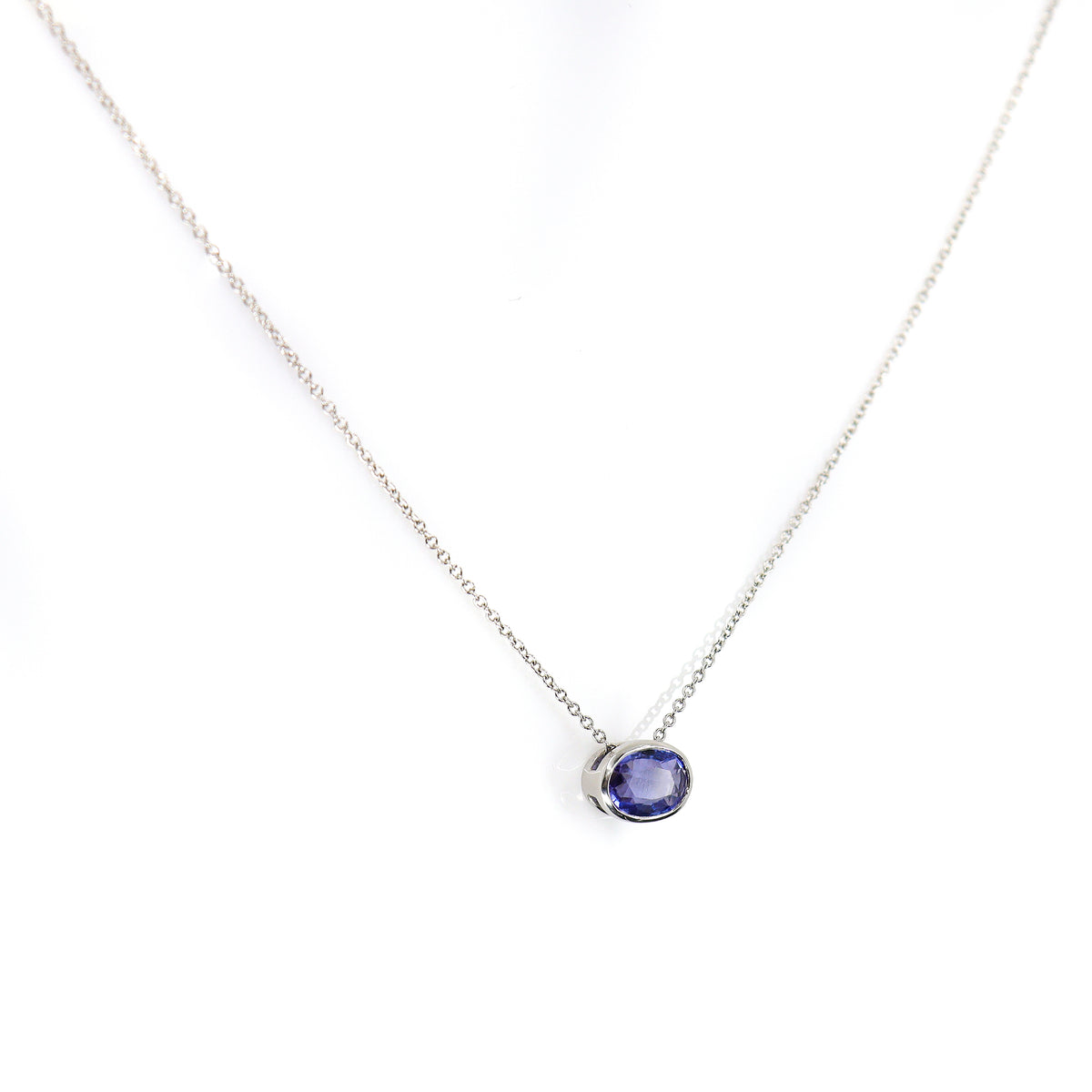 Pre-Owned Platinum & Tanzanite Slider Necklace