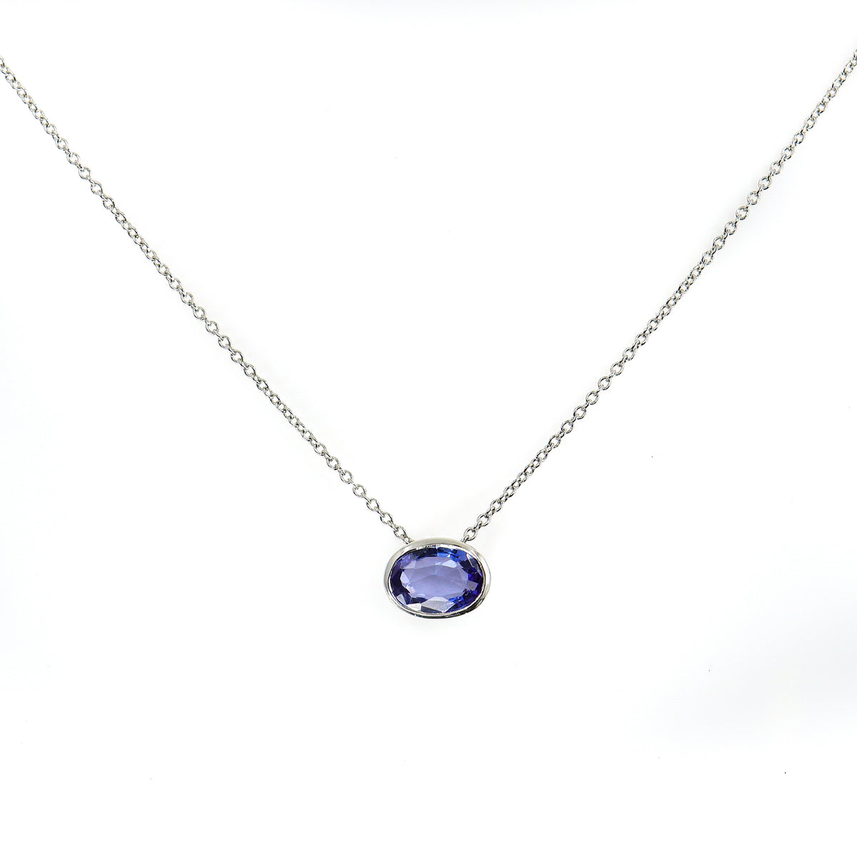 Pre-Owned Platinum & Tanzanite Slider Necklace