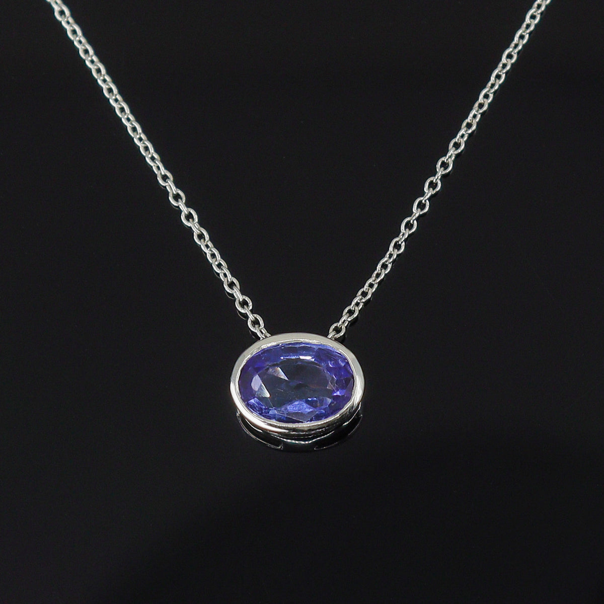 Pre-Owned Platinum & Tanzanite Slider Necklace