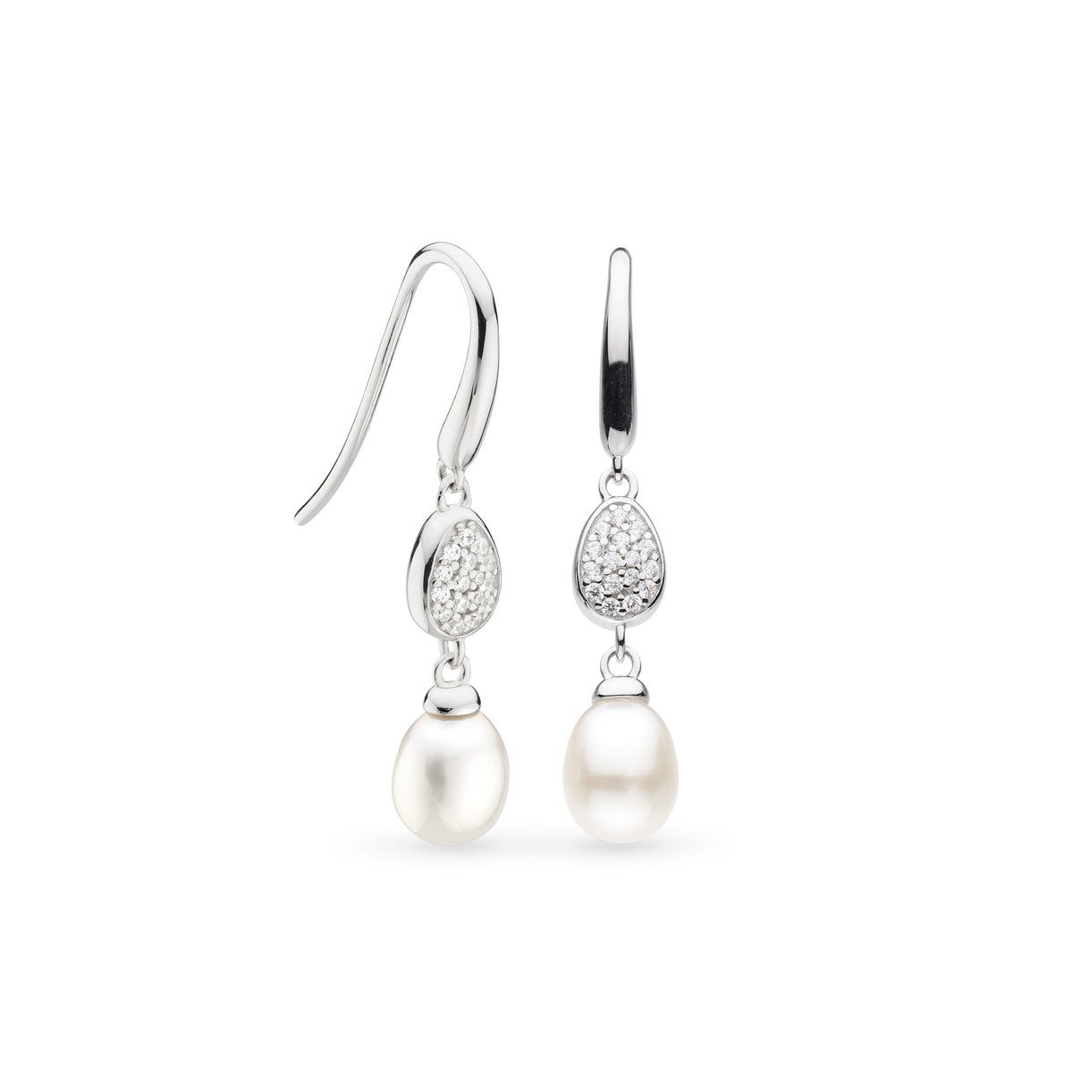 Kit Heath Coast Pebble Glisten Pavé Pearl Drop Earrings