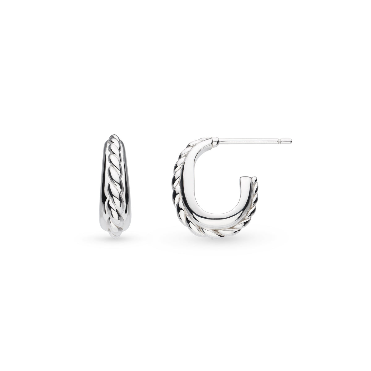 Kit Heath Sterling Silver Marina Rope Band Hoops