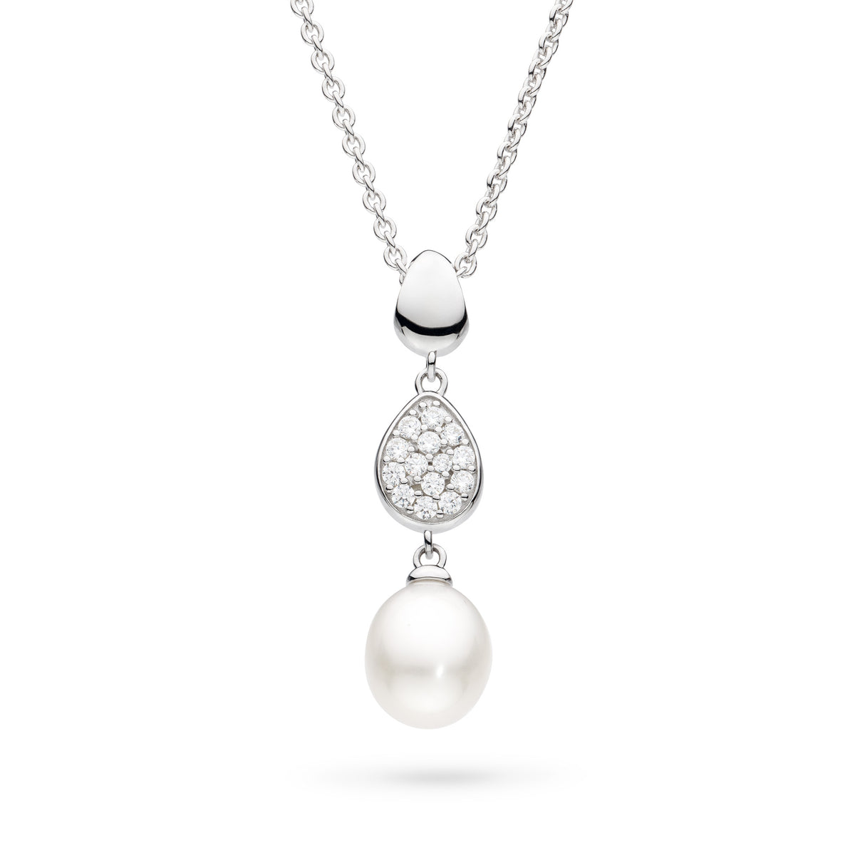 Kit Heath Coast Pebble Glisten Pavé & Pearl Necklace