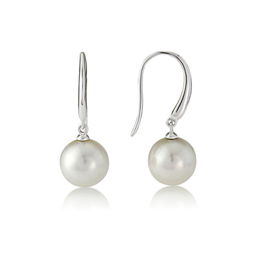 9ct White Gold Pearl Earrings