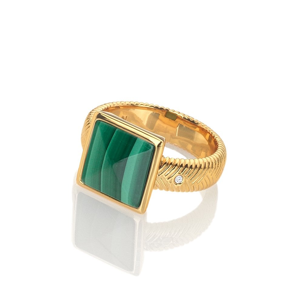 Hot Diamonds Revive Malachite Ring