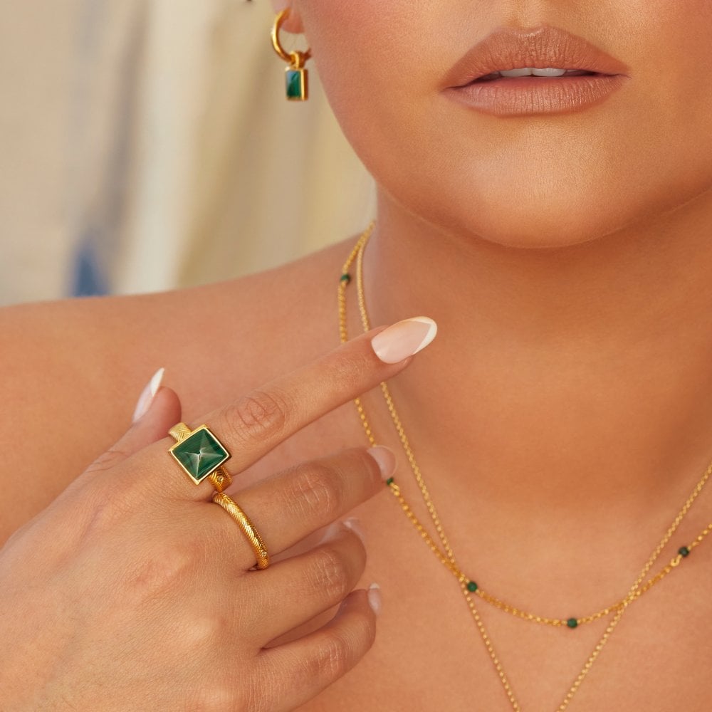 Hot Diamonds Revive Malachite Ring