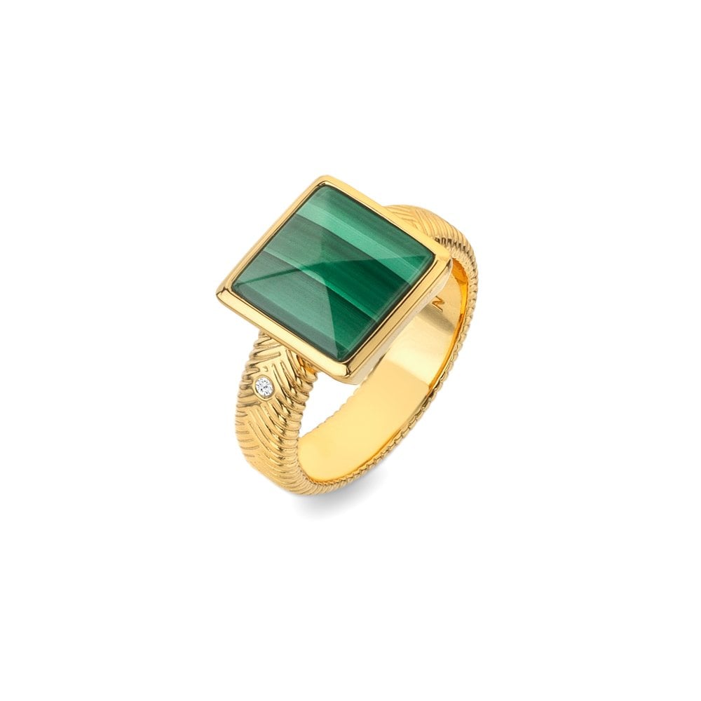 Hot Diamonds Revive Malachite Ring