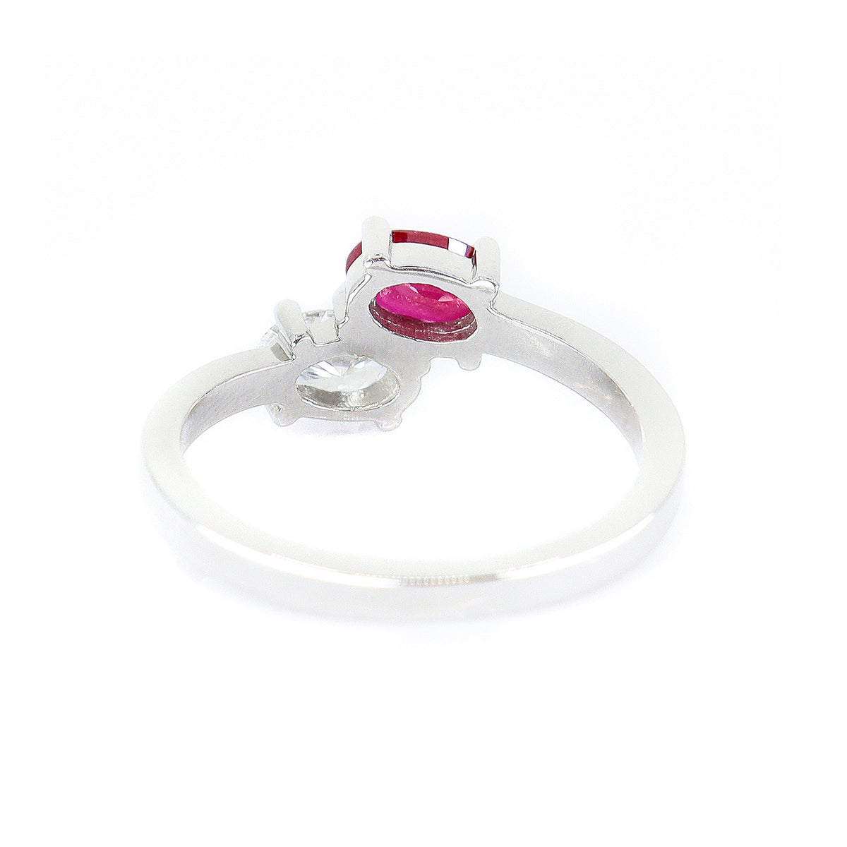 Platinum Ruby & Diamond Toi et Moi Ring