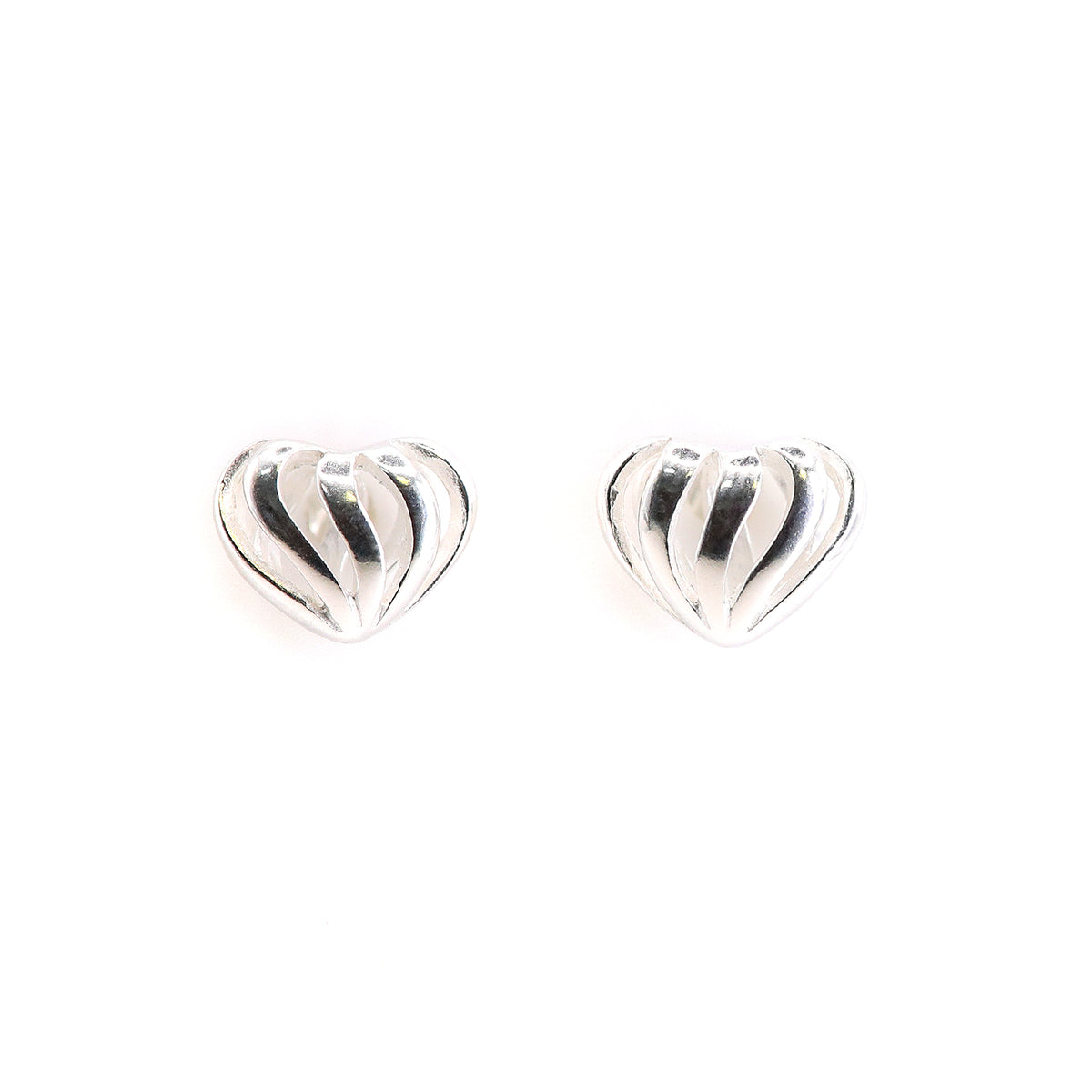 Lumi Sterling Silver Fancy Heart Stud Earrings