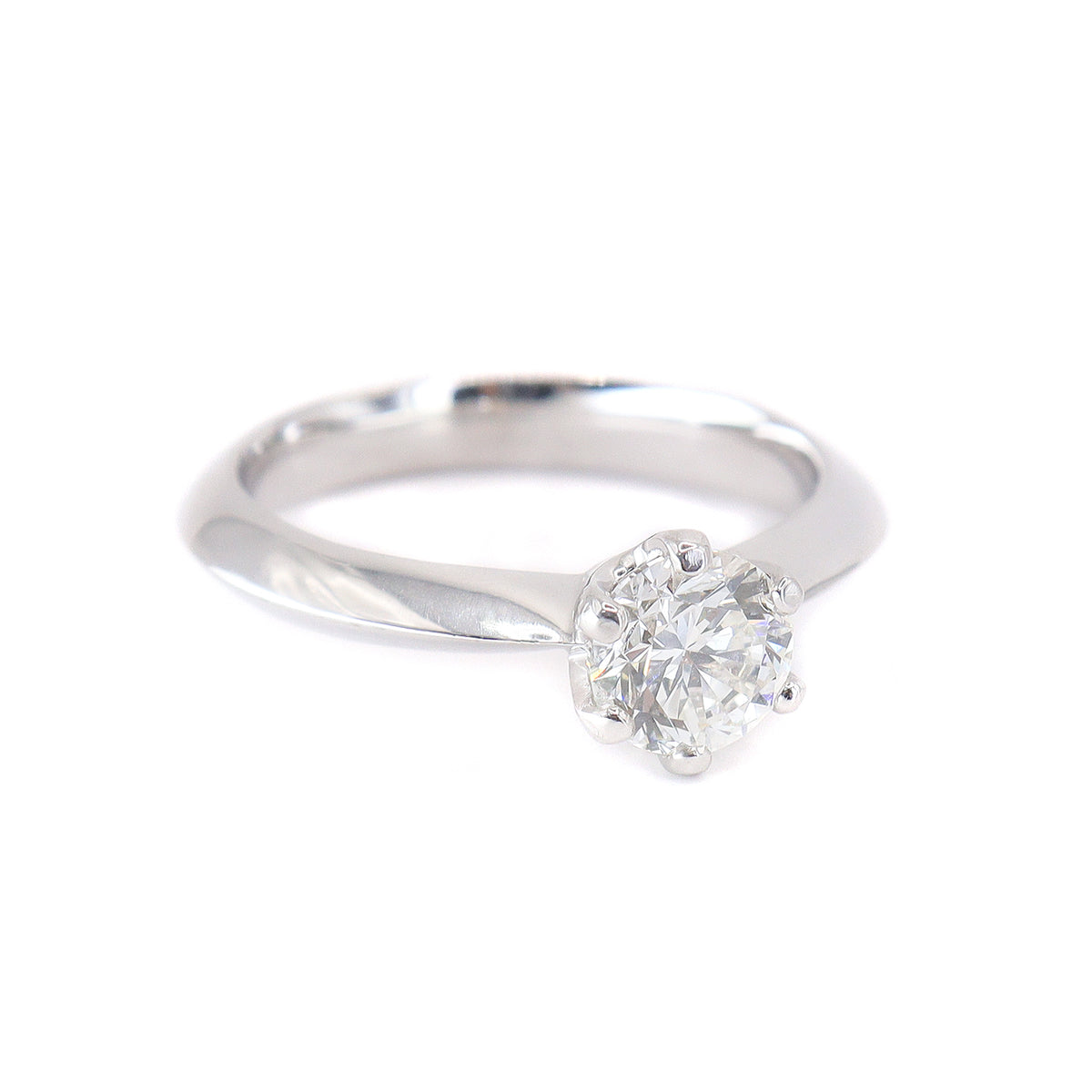 18ct White Gold Certificated Round Brilliant Cut 1ct Diamond Solitaire Ring