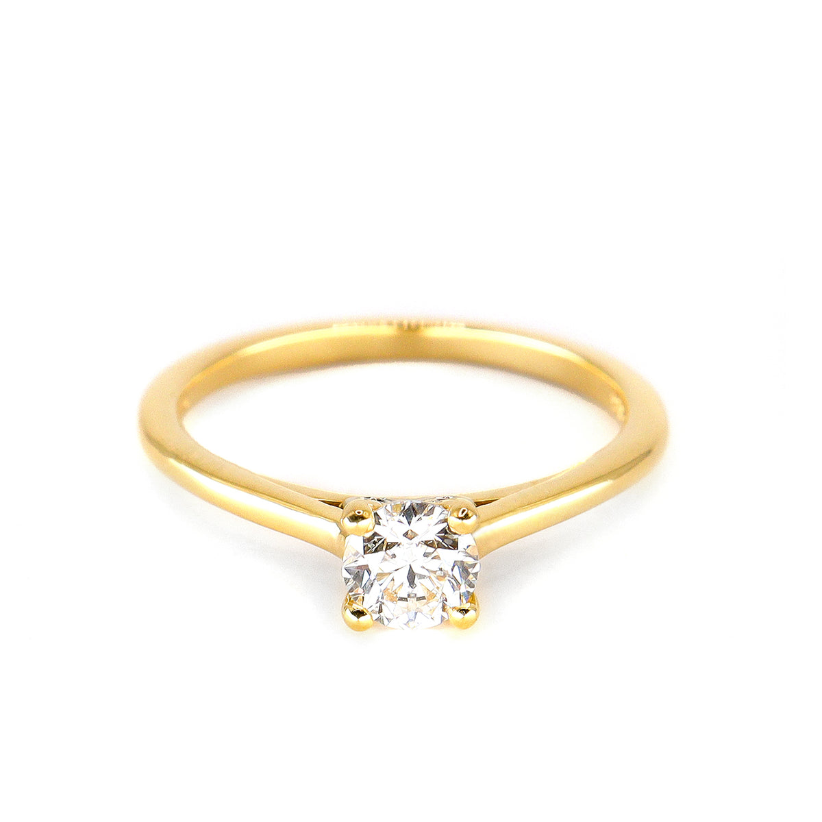 18ct Gold Certificated Round Brilliant Cut 0.50ct Diamond Solitaire Ring