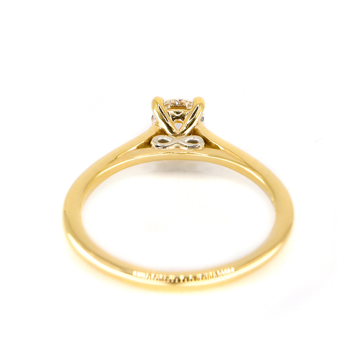 18ct Yellow and White Gold Infinity0.50ct Certificated Round Brilliant Cut Diamond Solitaire