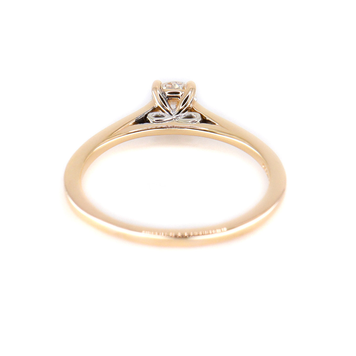 18ct Rose and White Gold Infinity 0.30ct Certificated Round Brilliant Cut Diamond Solitaire Ring