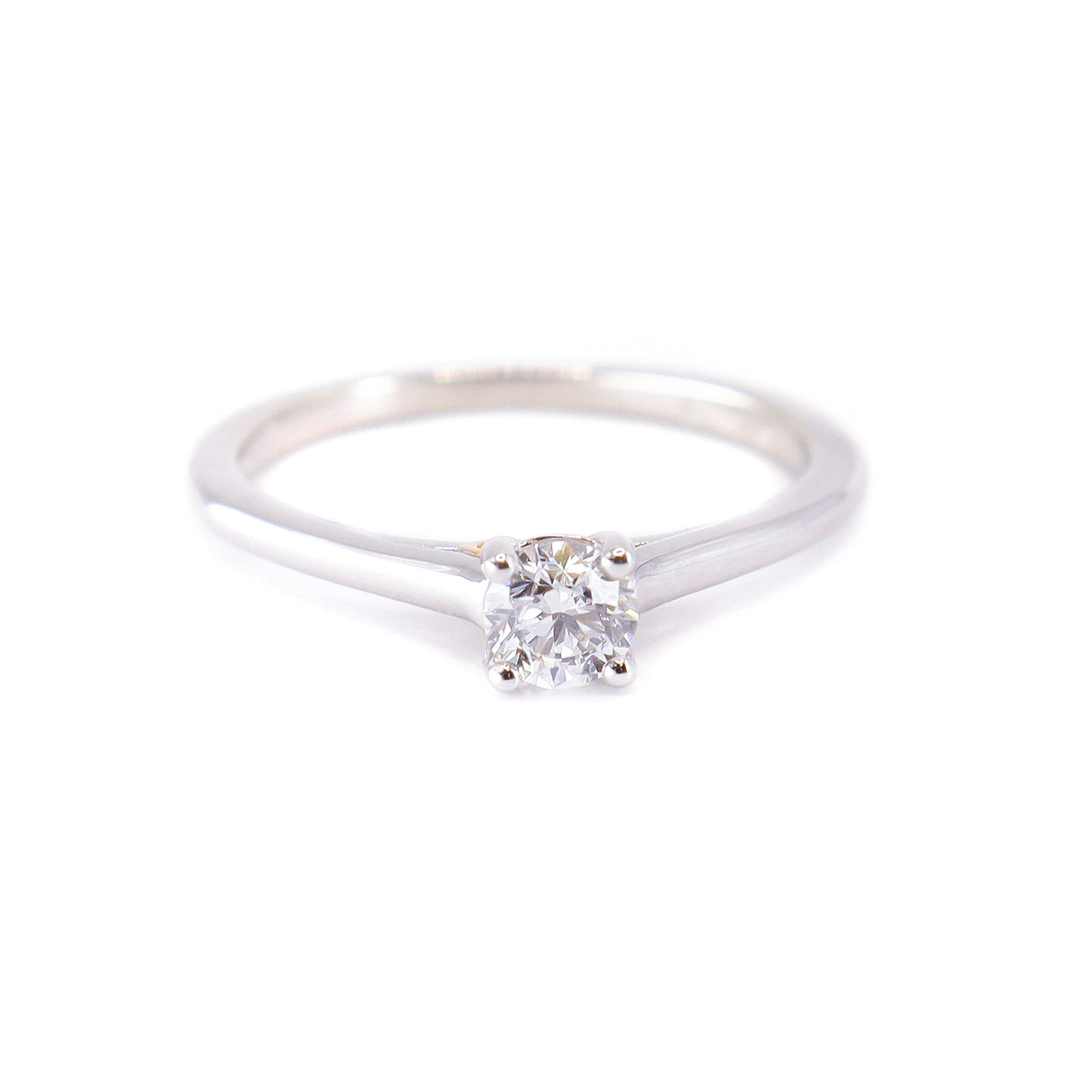 18ct Gold Certificated Round Brilliant Cut 0.30ct Diamond Solitaire Ring