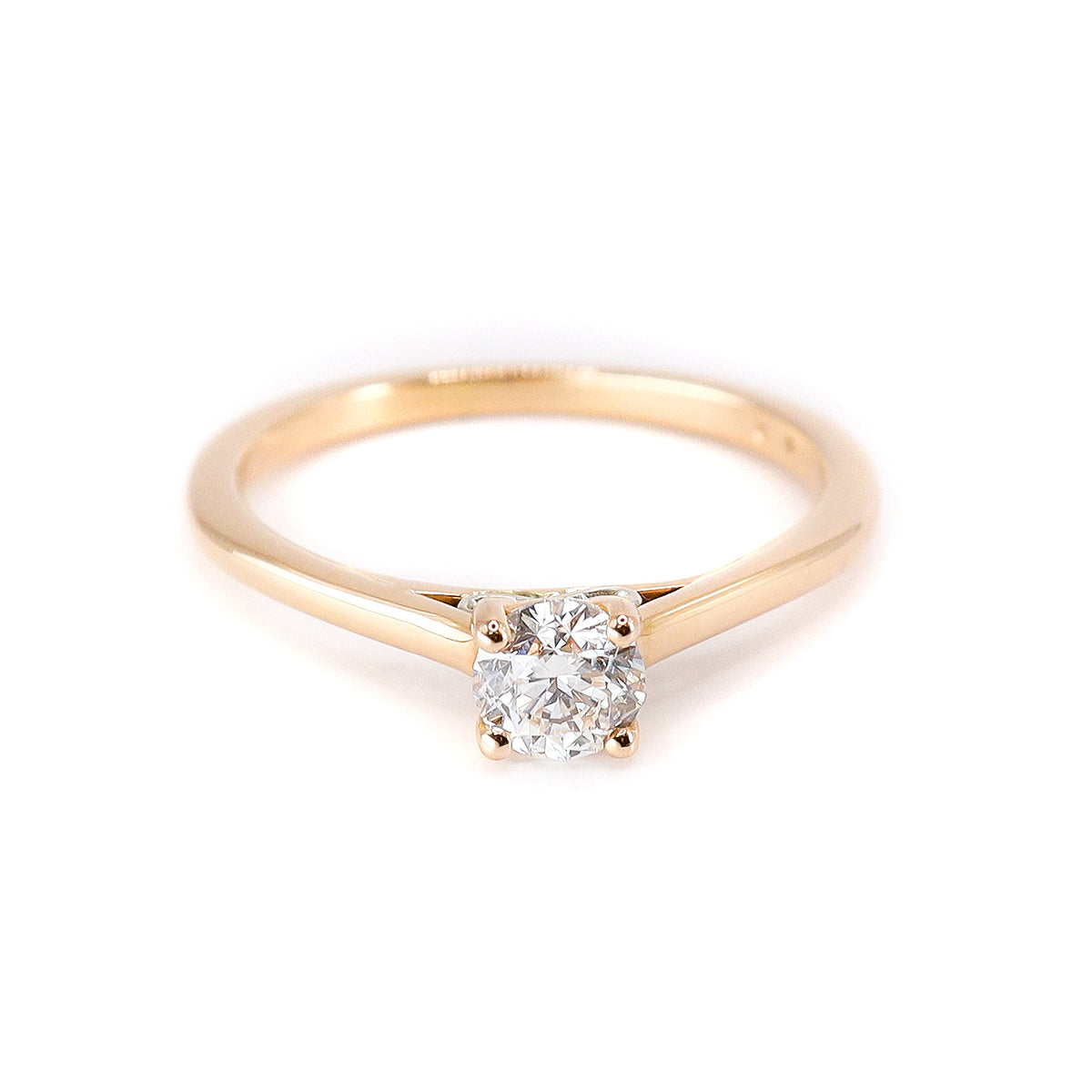 18ct Rose Gold Certificated Round Brilliant Cut 0.030ct Diamond Solitaire  Ring