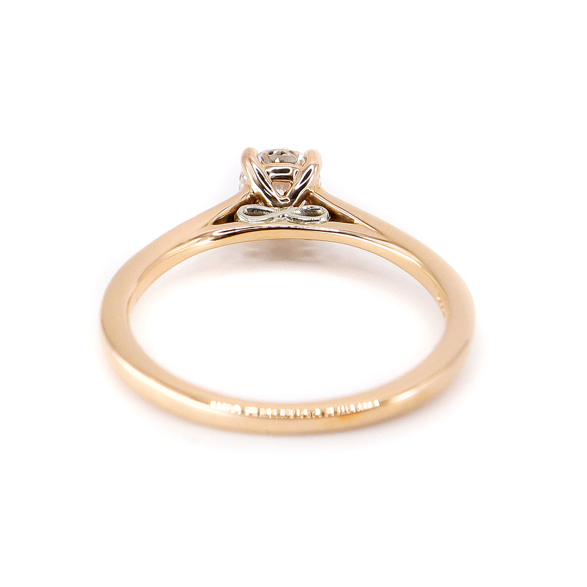 18ct Rose Gold Certificated Round Brilliant Cut 0.030ct Diamond Solitaire  Ring