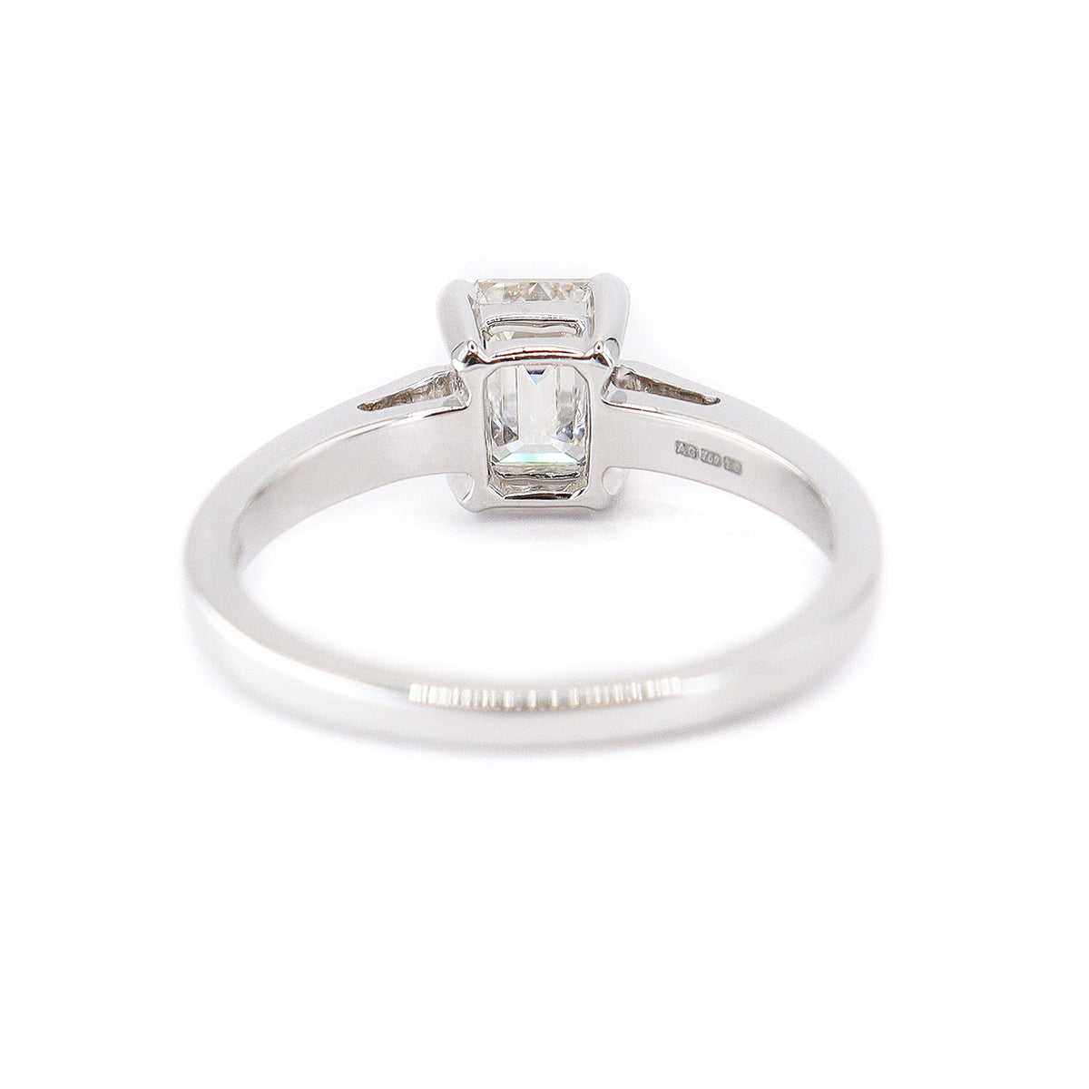 18ct White Gold Emerald Cut 1.01ct Diamond Solitaire Ring