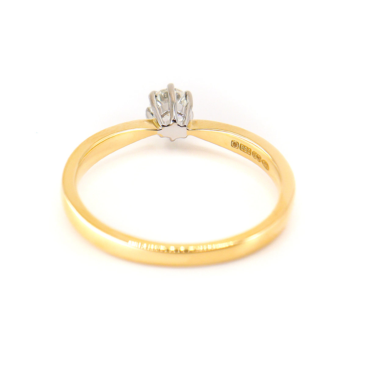 18ct Gold Round Brilliant Cut 0.25ct Diamond Solitaire Ring