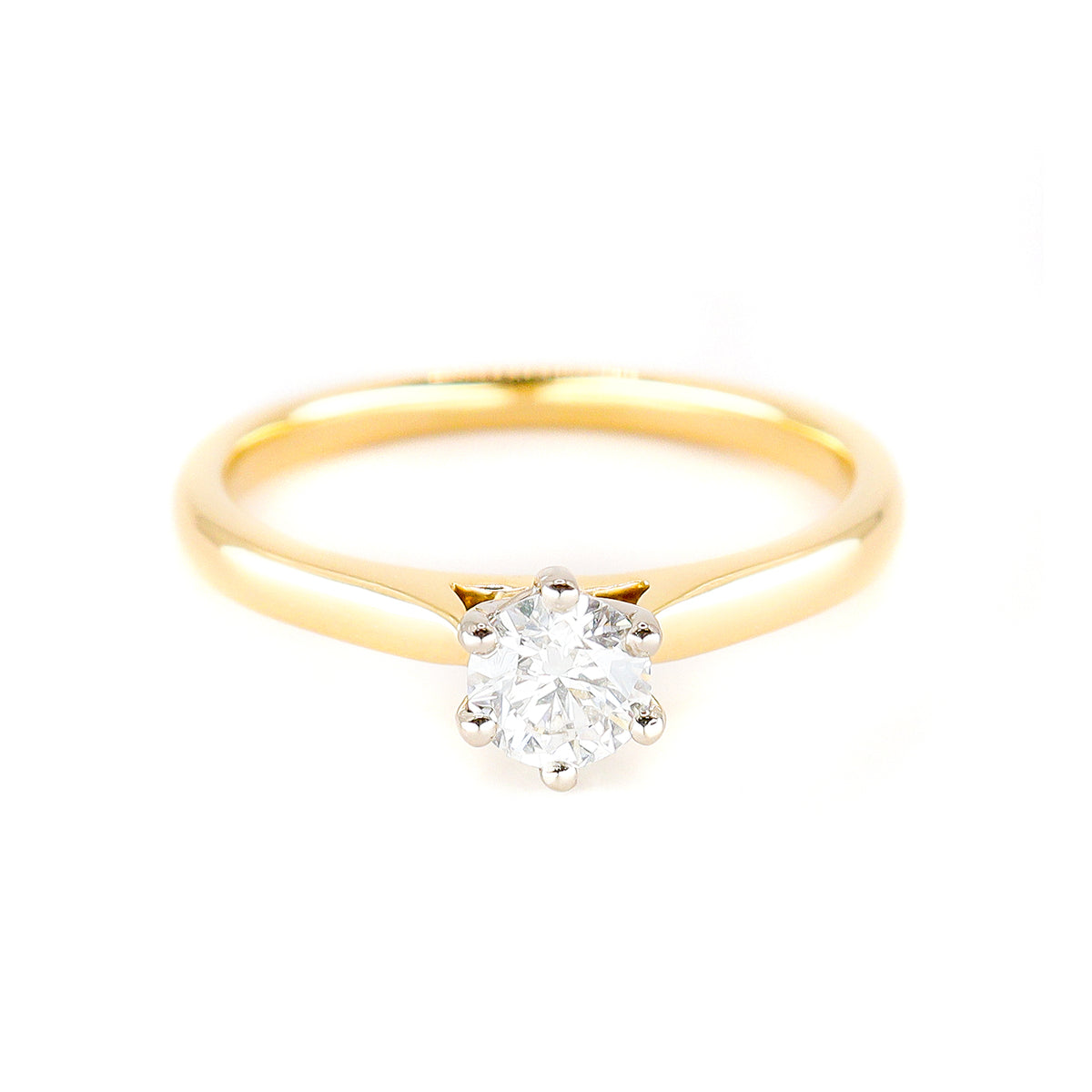 18ct Gold Certificated Round Brilliant Cut 0.50ct Diamond Ring