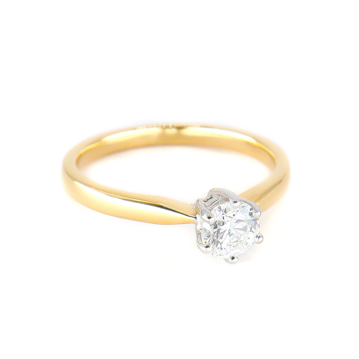 18ct Gold Certificated Round Brilliant Cut 0.50ct Diamond Solitaire Ring