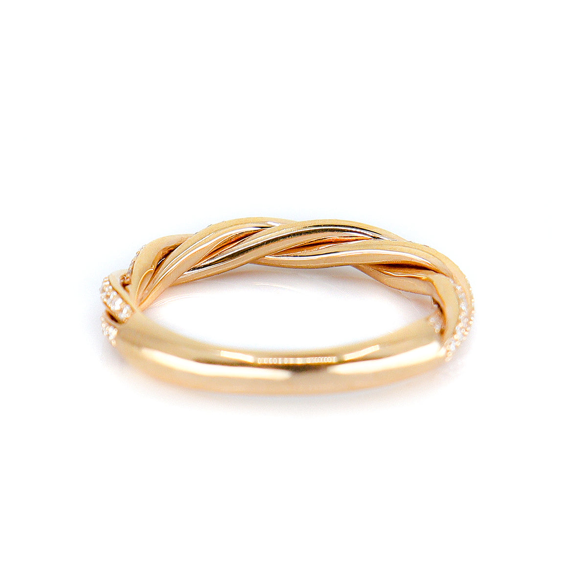 18ct Rose Gold & Diamond Twist Half Eternity Ring