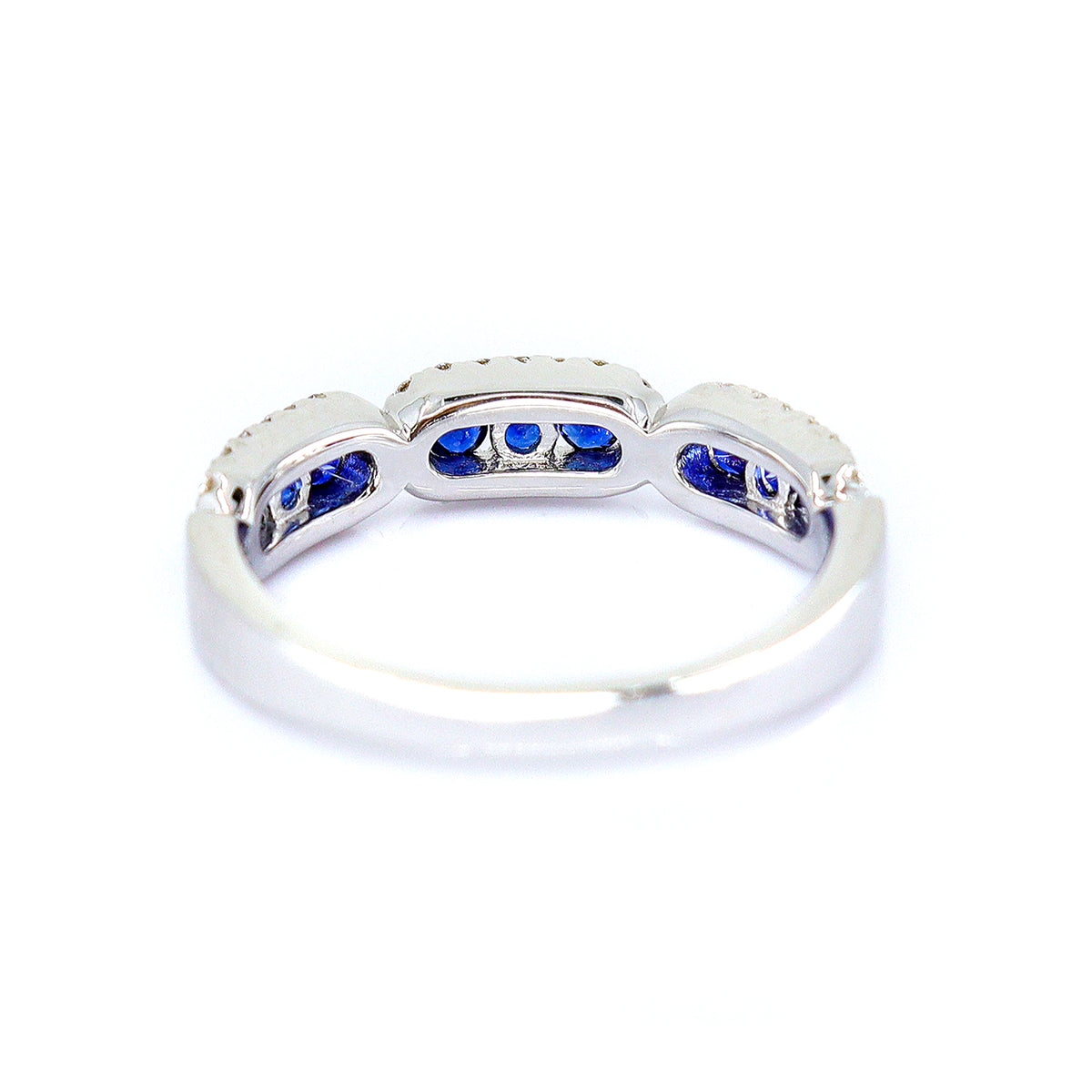 18ct White Gold Sapphire & Diamond Half Eternity Ring