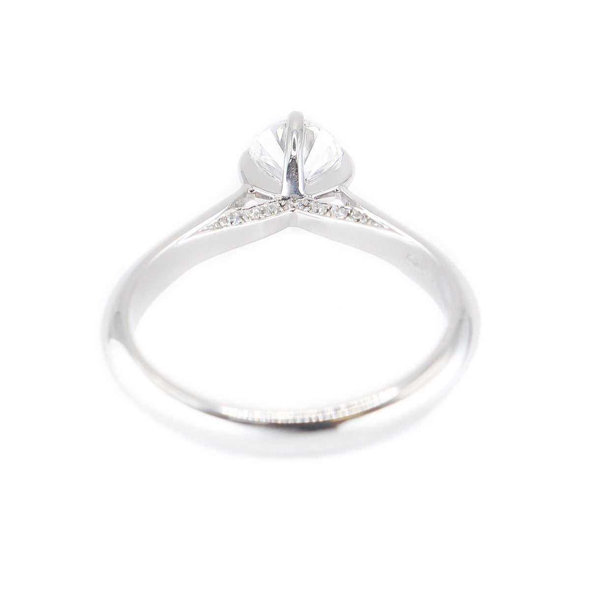 Platinum Round Brilliant Cut 0.50ct + 0.06ct Diamond Solitaire Ring