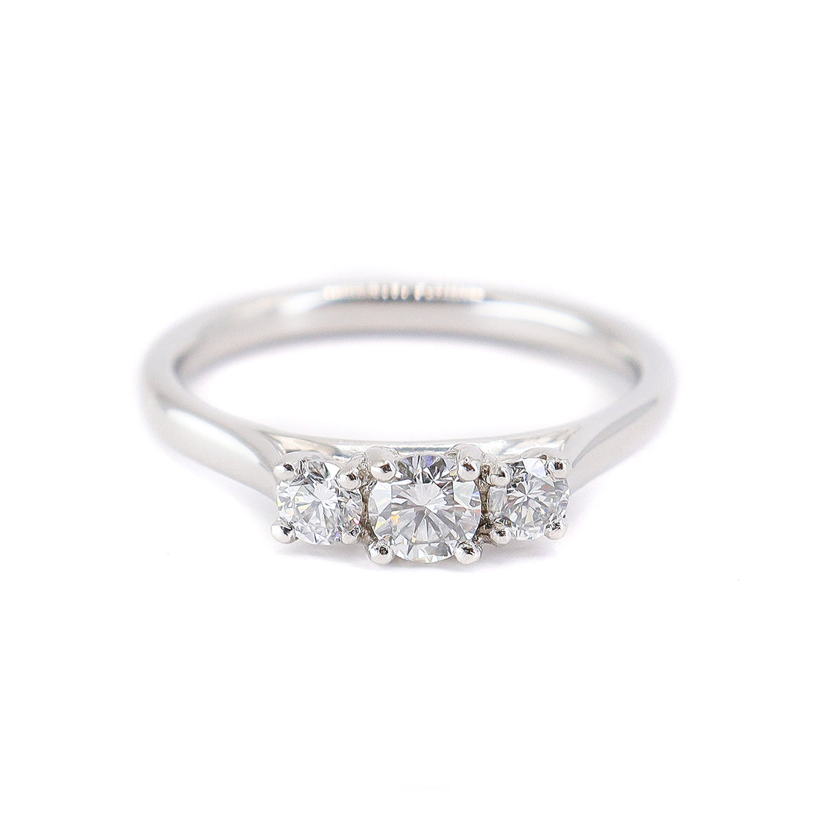 Platinum Round Brilliant Cut Diamond Trilogy Ring