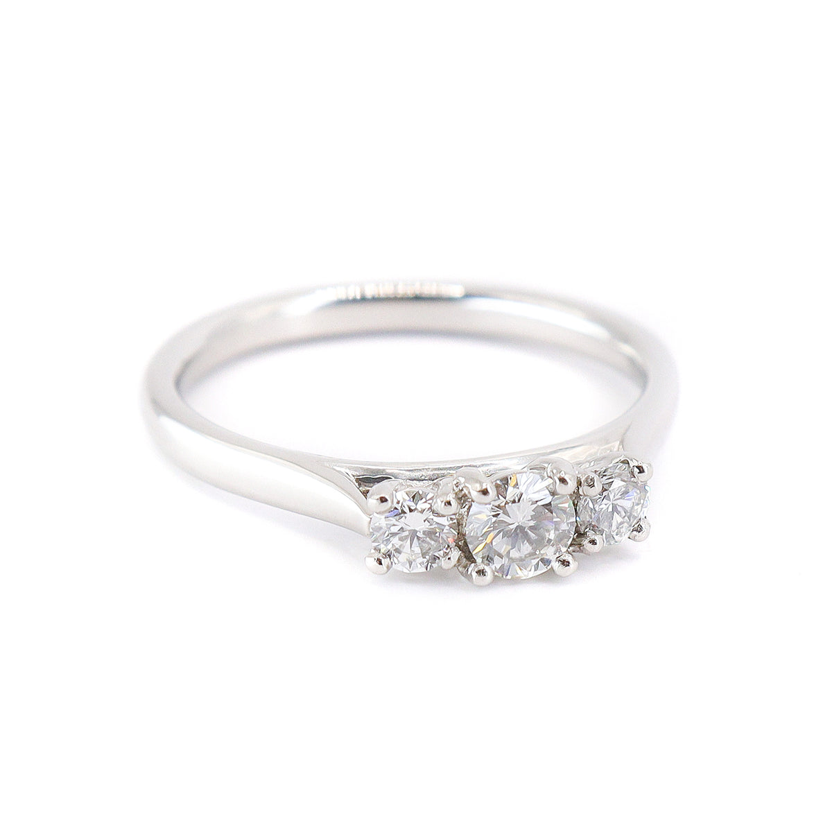 Platinum Round Brilliant Cut Diamond Trilogy Ring