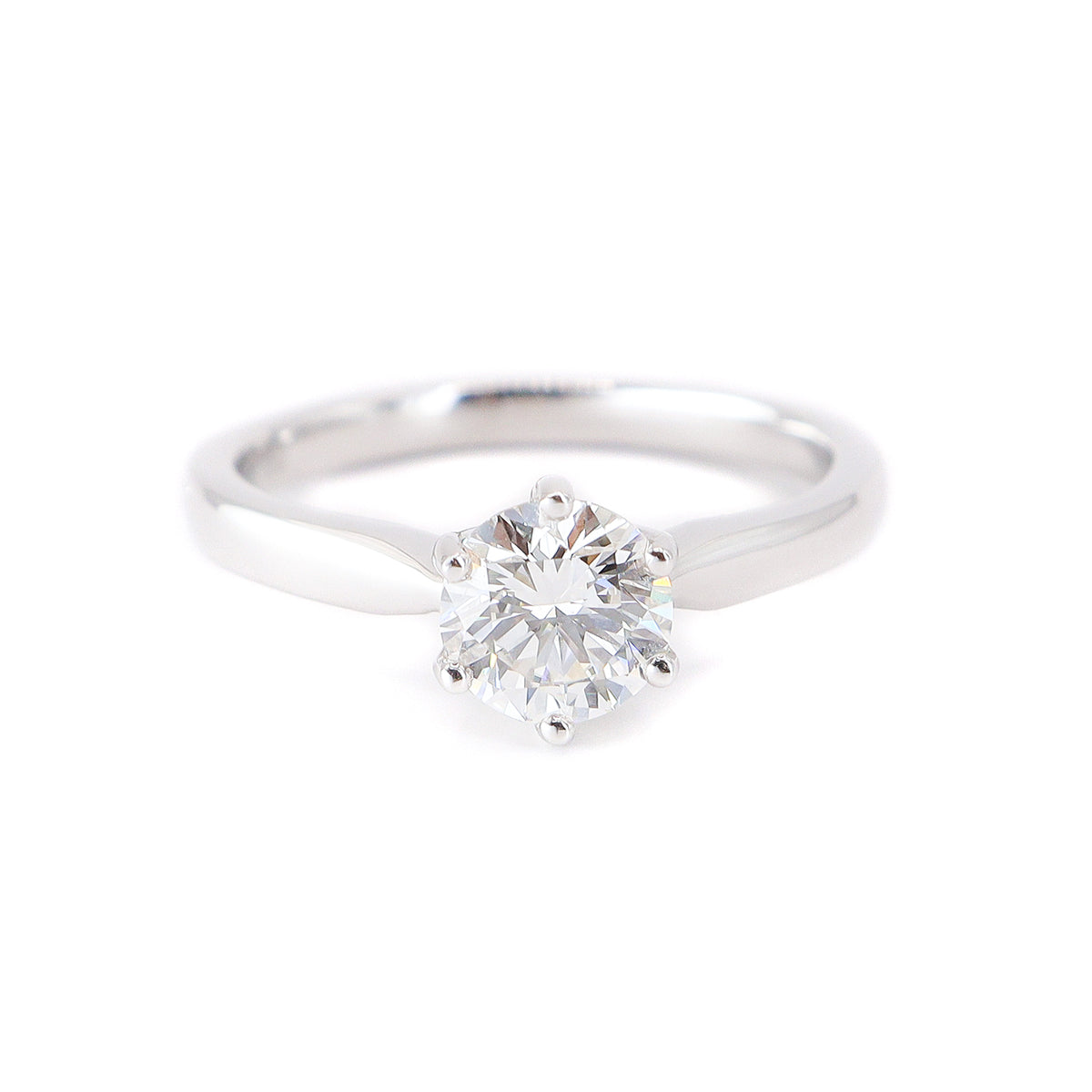 Platinum Certificated Round Brilliant Cut 1ct Diamond Solitaire Ring