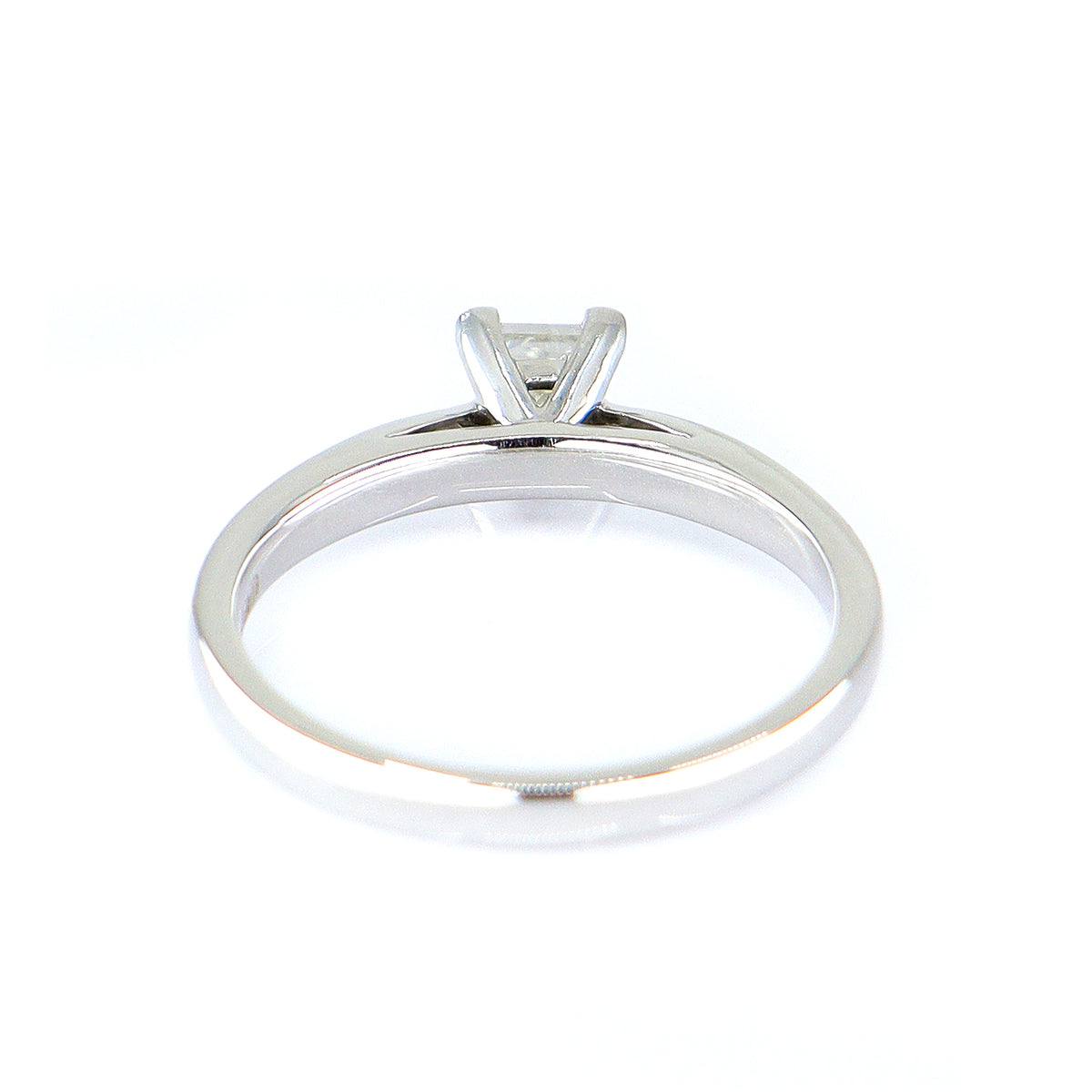 Platinum Princess Cut 0.37ct Diamond Solitaire Ring