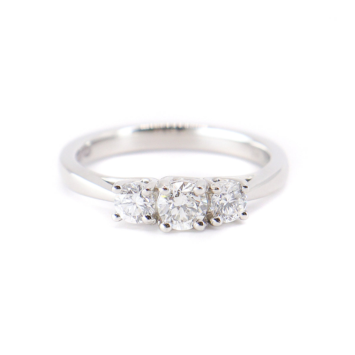 Platinum Round Brilliant Cut 0.50ct Diamond Trilogy Ring