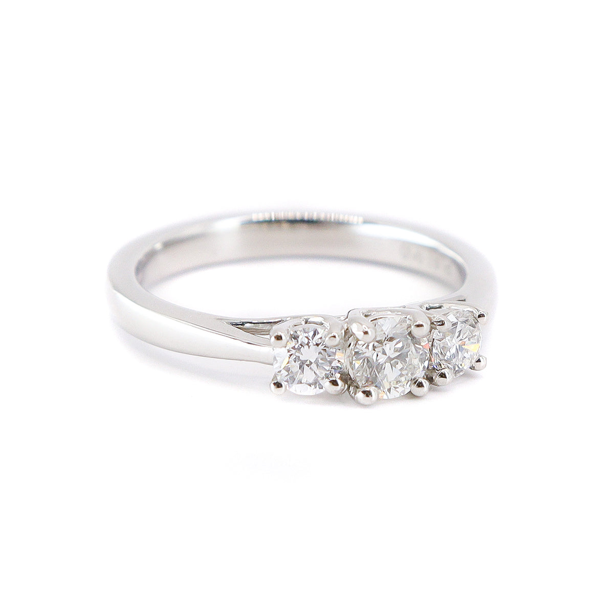 Platinum Round Brilliant Cut 0.50ct Diamond Trilogy Ring