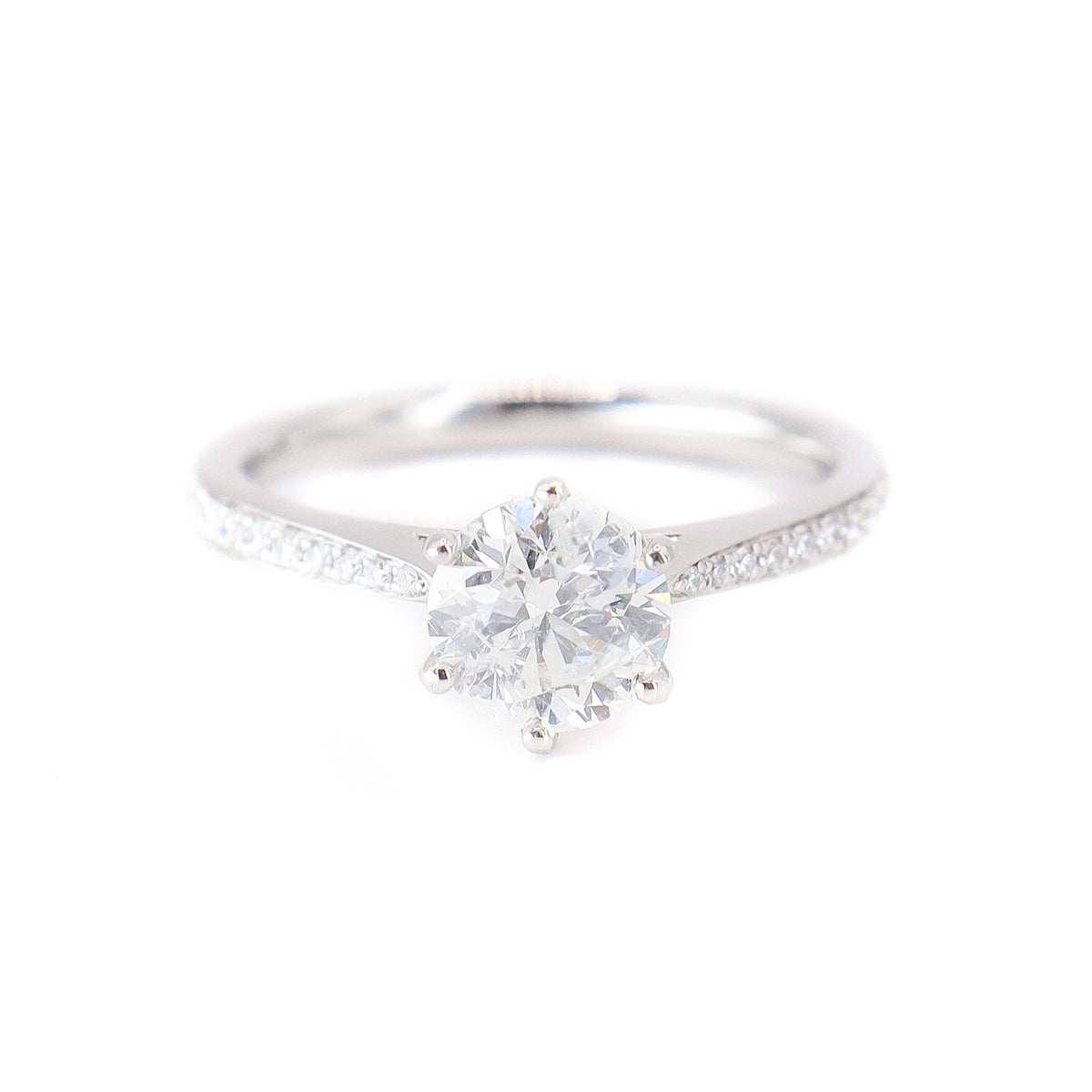 Platinum Certificated Round Brilliant Cut 1.20ct + 0.17ct Diamond Solitaire Ring