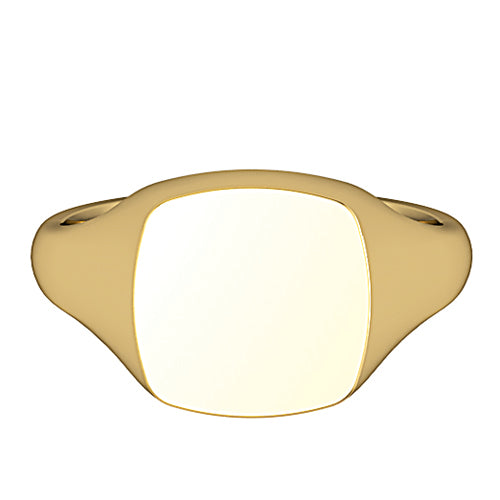 9ct Gold 10x10 Cushion Signet Ring