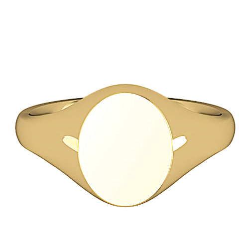 9ct Gold 10x8 Oval Signet Ring