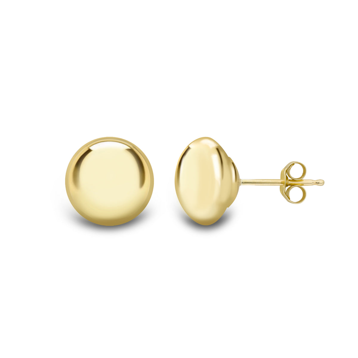 9ct Yellow Gold Petite Button Stud Earrings