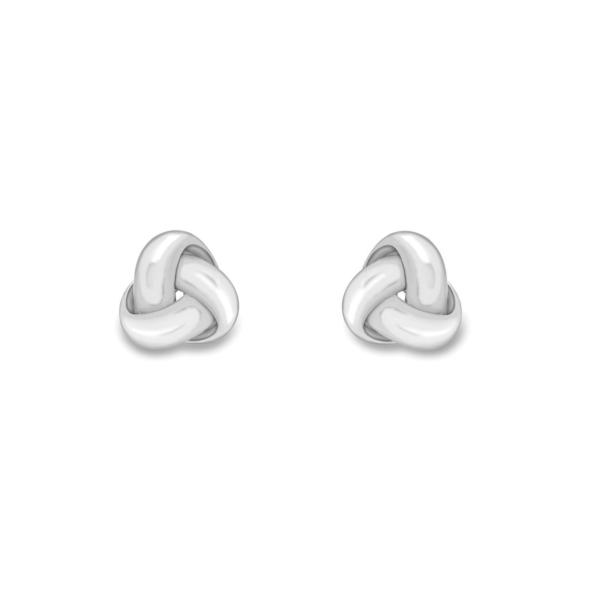 9ct White Gold Knot STud Earrings