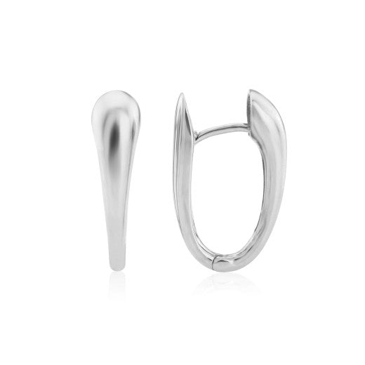 9ct White Gold Tapered Earrings