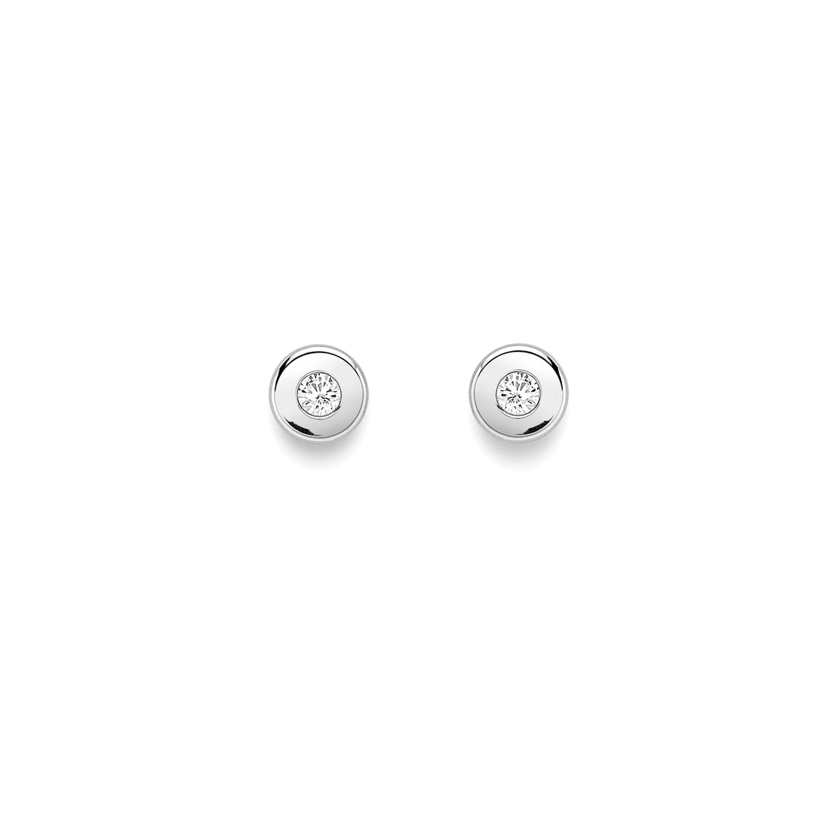 9ct White Gold Cubic Zirconia Stud Earrings