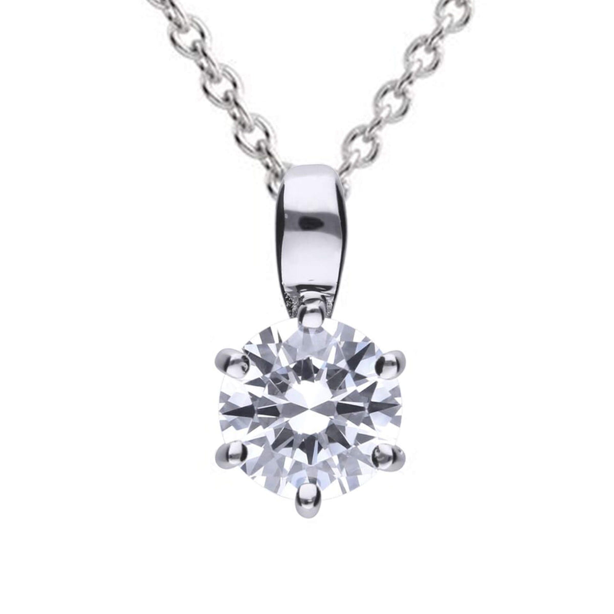 Diamonfire Silver 1ct Cubic Zirconia Pendant & Chain