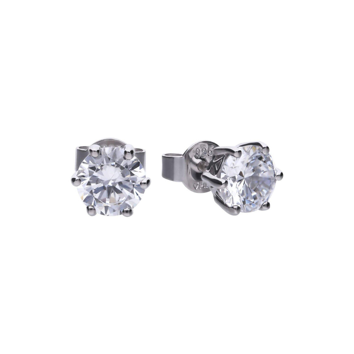 Diamonfire Sterling Silver 2ct Cubic Zirconia Earrings