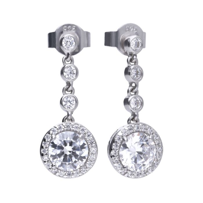 Diamonfire Sterling Silver Cubic Zirconia Drop Earrings