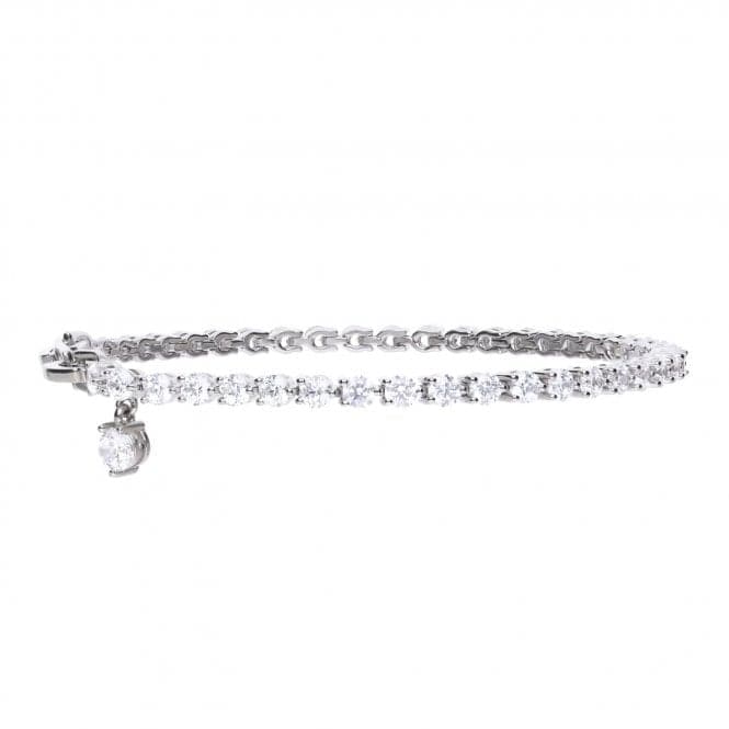 Diamonfire Silver Cubic Zirconia Charm Line Bracelet