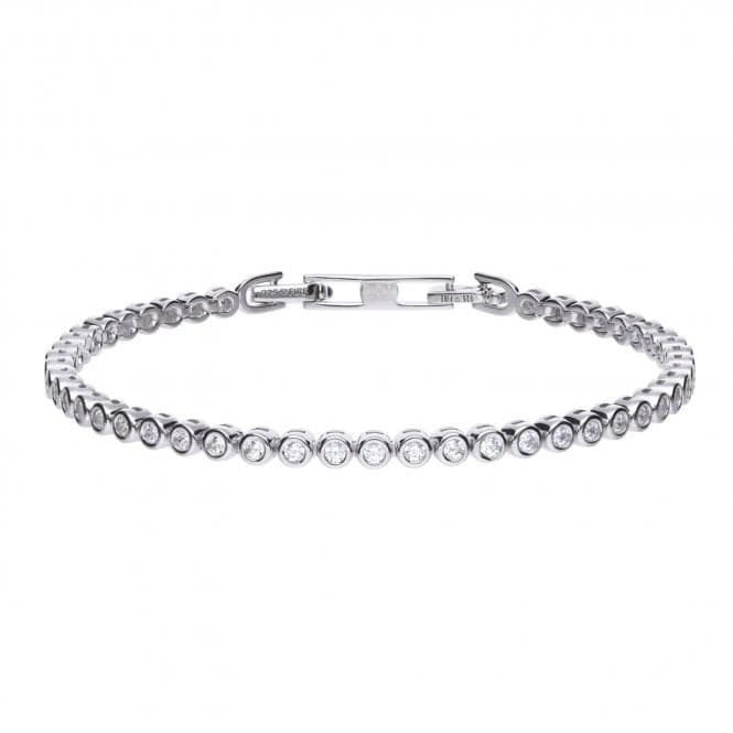 Diamonfire Silver Cubic Zirconia Line Bracelet