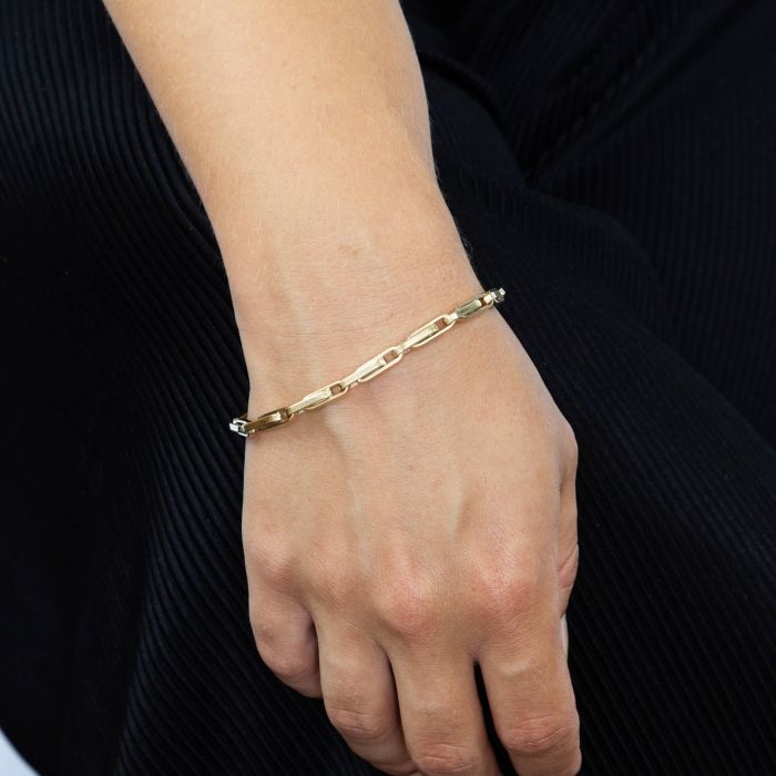 9ct Yellow Gold Paperclip Link Bracelet