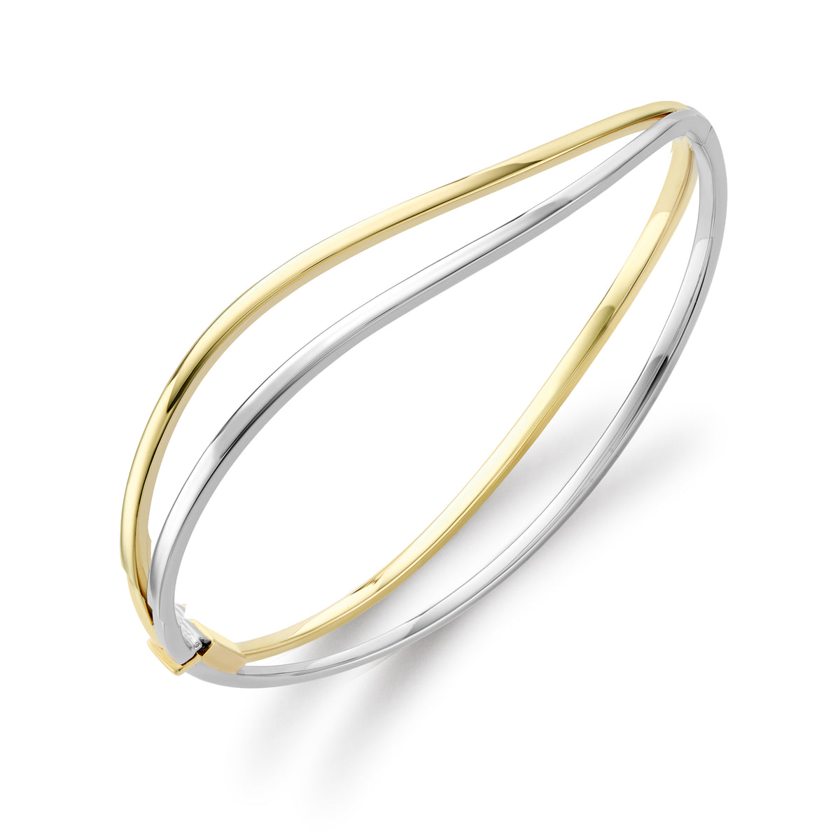 9ct Two Tone Wave Bangle